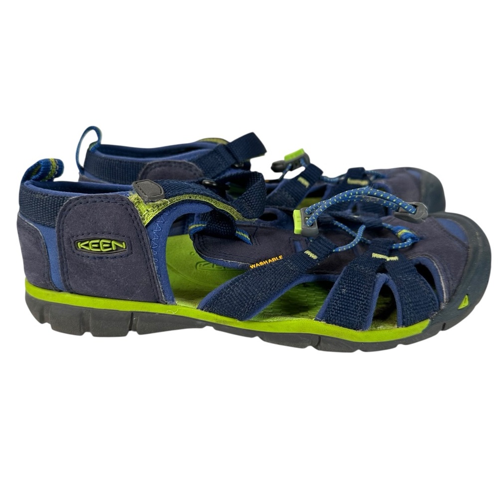 KEEN Seacamp II CNX Kids Sandals Blue Green Water Hiking Outdoor Size 5